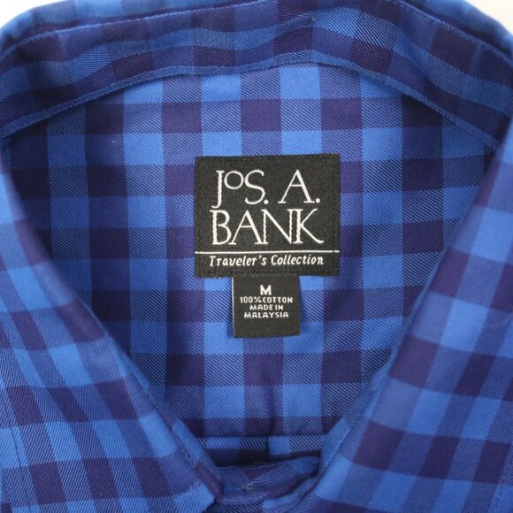 Jos. A. Bank Mens Medium Plaid Traveler's Collection Button Shirt - Picture 5 of 5